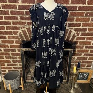 women's block print maxi dress